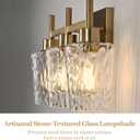 3 Light Bathroom Vanity Light Modern with Hammered Glass Shade
