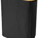 Slim Laundry Basket - Compact Clothes Hamper Organizer | Freestanding Storage Bin with Lid, Space Saving Dryclothes and Socks Solution for Bathroom Bedroom Towels Underwear Toys (Black)