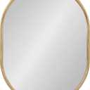 Kate and Laurel Caskill Mid-Century Oval Mirror, 18" x 24", Gold, Capsule-Shaped Accent Mirror for Entryway, Living Room, or Bathroom