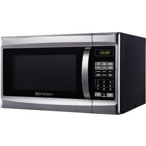 Emerson MW7302B Compact Countertop Microwave Oven with Touch Control, LED Display, 700W, 10 Power Levels, 6 Auto Menus, Glass Turntable and Child Safe Lock, 0.7 Cu., Ft. Black