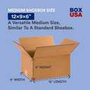 BOX USA Shipping Boxes 12"L x 9"W x 6"H, 25-Pack Small Corrugated Cardboard Boxes for Shipping, Mailing, Packing, Packaging and Storage