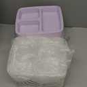 50 Pack (100-Piece) 32 oz Meal Prep Containers Reusable with Lids 3-Compartment, To Go Take Out Plastic Food Storage Containers, Sturdy Leakproof Food Safe, Microwave Freezer Dishwasher Safe, Lilac