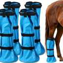 4 Pcs Easy Use Hoof Soaking Boot for Horse Soaker Bag, Hoof Care Treatment Bucket with EVA Pad and Elastic Band, 2 Pairs Horse Soaker Bag for Common Equine Hooves Ailment Problem