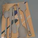 5 Pieces Silicone Spatula Set, Food Grade Rubber Spatula, Upgrade Strong Handle with Ergonomic Grip, Heat Resistant Up to 600F for Nonstick Cookware, Cooking Creamy White (Beige)