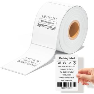 iDPRT 1.97" 3.15" Multi-Purpose Direct Thermal Labels (50mm80mm), Thermal Sticker for Address/Barcode/Mailing, Compatible with iDPRT SP460BT/SP410/SP310/SP320, Rollo, Zebra, Phomemo, etc, 300pcs