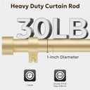 Zeerobee Curtain Rods for Windows 32 to 168, Gold Curtain Rod, Adjustable 1 Inch Heavy Duty Outdoor/Indoor Modern Drapery Pole, 32"-168"