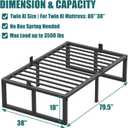 Yitong Angel Twin XL Size Bed Frame, 18 Inch Heavy Duty Support 3500 lbs Metal Platform, No Box Spring Needed/Noise Free/Non-Slip/Steel Slat Support/Easy Assembly