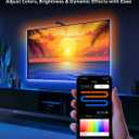 FFJ TV LED Backlight with Sensor, 14.7ft Cuttable RGB Lights That Change with TV for 55-65 Inch Screen and PC Monitor, Smart App Control, Game & Music Sync Color Changing Light