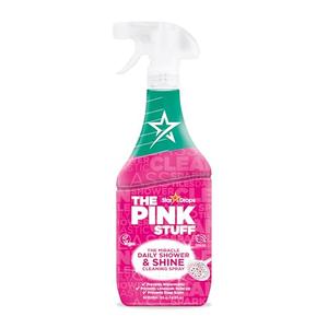 The Pink Stuff Miracle Daily Shower & Shine Spray – 30oz Bathroom Cleaner for Glass, Tile, Mirrors & Chrome – Prevents Soap Scum & Watermarks – No Rinse Spray & Leave Formula