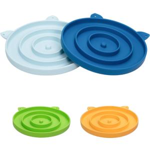 Silicone Slow Dog Bowl Feeder - Dog Slow Feeder Dry Wet Food for Healthy Eating - Easy to Clean (LightBlue and DarkBlue)