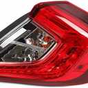 Nakkaa Outer Tail Light Assembly with Bulb Compatible with Civic Sedan 4-Door 2016-2020 Passenger Side HO2805110 33500TBAA01