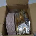 I00000 30 Guests Pink Plastic Plates for Party,Heavy Duty Pink Disposable Plates,Gold Dinnerware Set Include 30 Dinner Plates,30 Dessert Plates,30 Gold Plastic Silverware Set for Party.