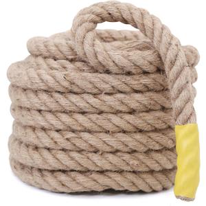 Jute Rope,1 1/4 inch x 100 FT Natural Twisted Manila Heavy Duty Hemp Ropes for Crafts,Swing for Tree,Gardening, Bundling, Hammock, Nautical, Tug of War, Railings, Home Decorating (1 1/4 inch x 100 FT)