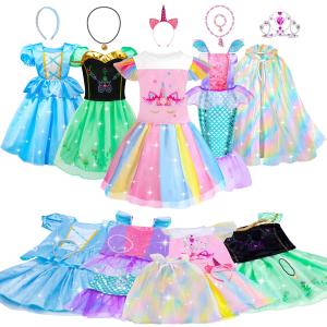 Meland Princess Dress Up - Dress Up Clothes for Girls with Toys,Christmas Birthday Gift for Toddler Girls 3,4,5,6,7,8 Years (Pink)