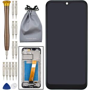 Display Touch Digitizer Glass LCD Screen with Border Frame Replacement for Samsung Galaxy A01 Black SM-A015F SM-A015G