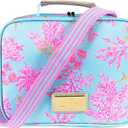 Lilly Pulitzer Insulated Lunch Box for Women, Cute Lunch Cooler Bag with Adjustable/Removable Shoulder Strap (Royal Coral)