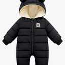 XMWEALTHY Baby Clothes Cute Infant Toddler Snowsuit Warm Newborn Boy Girl Winter Coats Hooded Zip Jumpsuit, Size 90