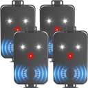 4 Pack Rodent Repellent for Car Engines,Three Power Supply Modes,Car Rodent Repeller Ultrasonic, Under Hood Flashing Light Covers a Wide Range, Suitable for Cars, Garages