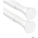 2 Pack White Spring Tension Curtain Rods 23-46 Inch Adjustable Expandable Spring Loaded Curtain Rods No Drilling Suitable for Small Short Tension Rods 23-34 Inch Doors windows closet