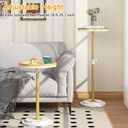 Small Side Table, Drink Table, Height Adjustable Round End Table, Pedestal Side Table for Small Spaces in Living Room, Bedroom, Gold