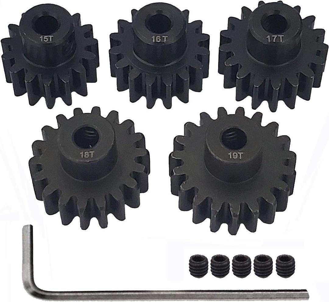 Metal Steel 32P Pinion Gear 3.175mm Shaft 15T 16T 17T 18T 19T with Hex Key for RC Brushless Brush Motor RC Car Upgrade Part B