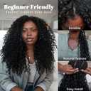 Feather Crochet Hair For Black Women, 200g 100 Strands Synthetic Pre-Separated Deep Wave For Miracle Knots Crochet Braids Hair Invisible Burmese Curly Hair Extensions (18 inch, 1B)