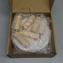 ARTORA Small Wooden Riser, Decorative Round Wood Desktop Plant Stand Mid Century Kitchen Counter Pedestal Stand for Centerpiece Pet Bowl Holder (White, 2 Pack)