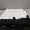 Evervibe 2 Pack Women's Casual Linen Shorts Bermuda Plus Size L-5xl Knee Length High Waist Summer Shorts with Pockets(Black, White, 4X-Large)