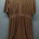 GRACE KARIN Women's Sequin V Neck Ruffle Sleeve Empire Waist Sparkly Glitter A Line Cocktail Formal Dresses Size XL