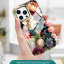 Cute Flower Case for iPhone 15 Pro 6.1 inch Built with Screen Protector, Lightweight and Stylish Full Body Shockproof Protective Rugged TPU Case for Women/Girls