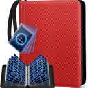Mlikero Trading Card Binder, 9 Pocket Card Binder with Card Display Design, 720 Double Sided Pocket Collection Card Albums Fit for MTG, TCG, and Sports Cards(Red)