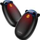 Electric Hand Warmers Rechargeable, Cute Bear Design, LED Display, 4 Settings, Fast Heating Portable Pocket Heater Magnetic Handwarmers 2 Pack for Hunting Essentials Camping Gift for Men Women