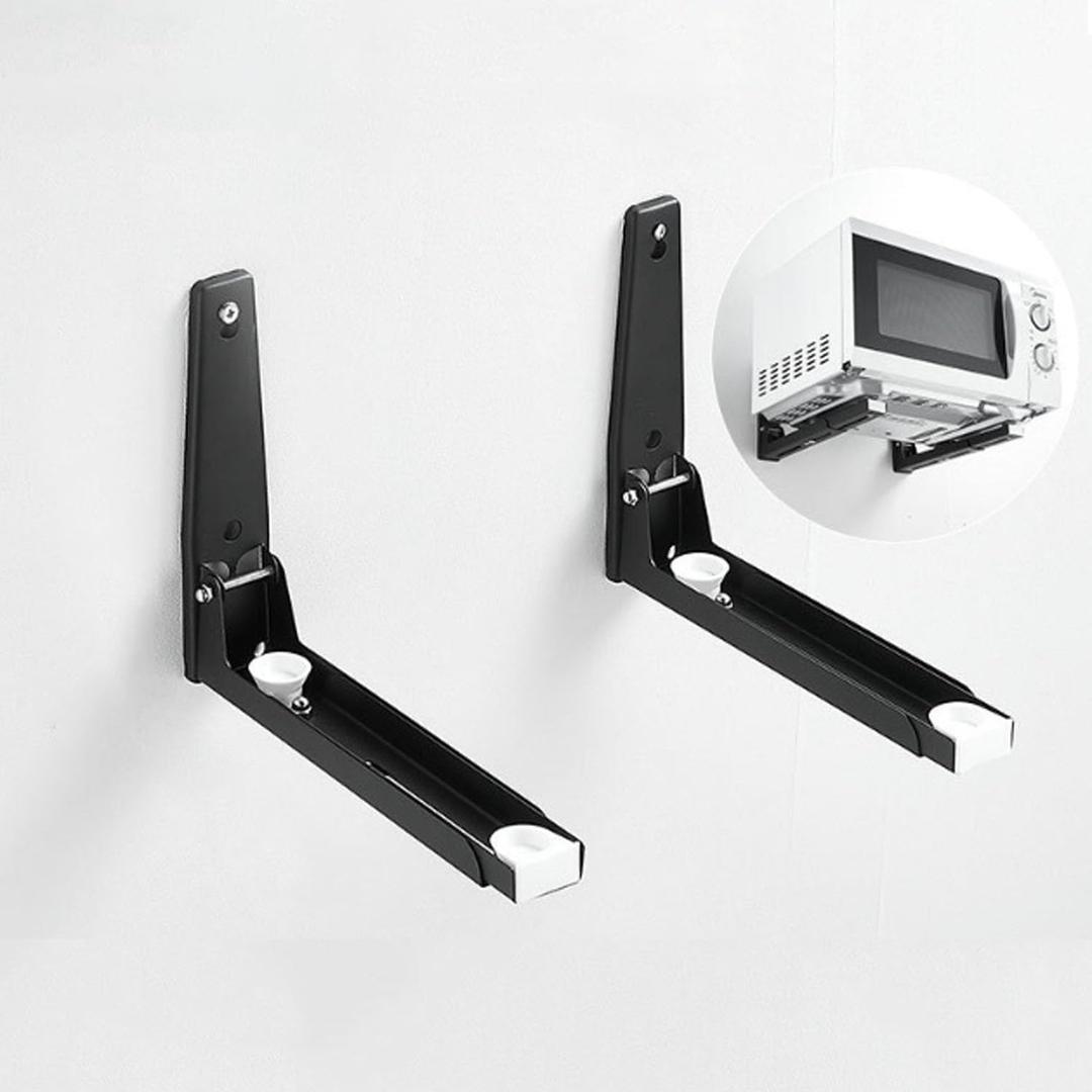 304 Stainless Steel Microwave Shelf Wall Mount,Microwave mounting kit, Foldable, 8 x 8.5 inches, Set of 2