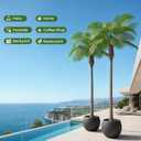 Artificial Palm Trees for Outdoors,8.5ft Tall Fake Plant for Indoor/Outdoor | Faux Coconut Palm Tree, UV Resistant, Artificial Phoenix Palm Tree for Patio, Poolside, Backyard, Office, Garden Home Decor