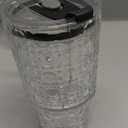 16 Oz Glass Tumbler Cup With Handle, 4 Pack Iced Coffee Cup For Cold/Hot Drinks, Modern Coffee Mug Mason Jar For Smoothies, Juice, Coffee, Tea (Round Grid Pattern)