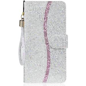 Guppy Bling Wallet Case Compatible with iPhone 15 Plus, PU Flip Blocking Wallet with Wrist Strap Magnetic Closure Built-in Kickstand Protective Case - Silver