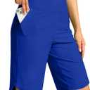 G Gradual Women's High Waisted Swim Board Shorts 11" Knee Length Beach Swimming Long Shorts for Women with Pockets Liner (Deep Blue, XXL)