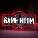 Game Room Neon Sign, Welcome Game Room Open Daily Neon Lights Wall Decor for Internet Cafe, Gaming Room, Man cave, Bedroom Gift Art for Boys Girls-16.93 x 9.92 IN-USB Powered-Acrylic