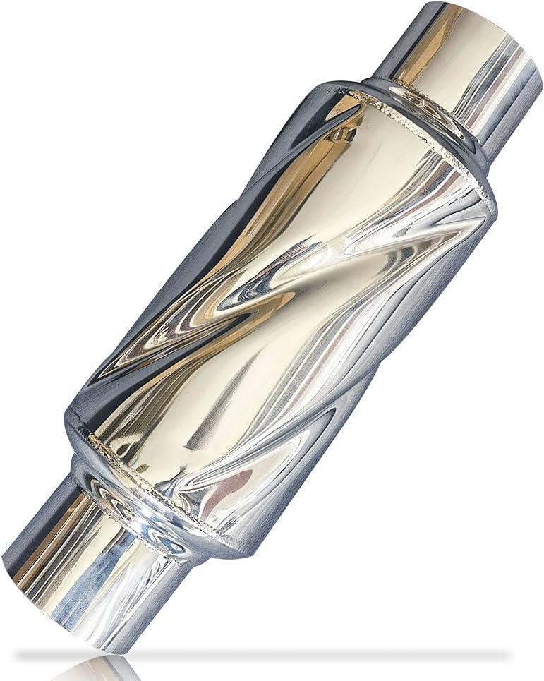 Glasspack 3 Inch Muffler Exhaust Pipe, Universal Performance Resonator Dual Loud Exhaust Tip 3 Inch Inlet for Trucks Car