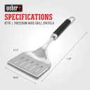 Weber Precision Grill Wide Spatula Stainless Steel BBQ Spatula with 3Sided Beveled Edge, NonSlip SoftTouch Handle & Hanging Loop, Dishwasher Safe