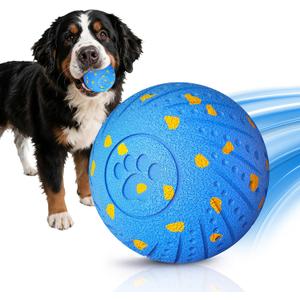 Interactive Dog Toys: Smart Dog Ball Auto-Bounce, Vibrating & Jumping Action! Durable Duraspin Design for Aggressive Chewers. Rechargeable & Long-Lasting, Keeps Dogs Busy and Entertained Blue