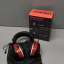 PROHEAR 037 Bluetooth 6.0 Hearing Protection Headphones with Rechargeable 1500mAh Battery, 30dB SNR Safety Noise Reduction Ear Muffs with 120H Playtime for Mowing - Red