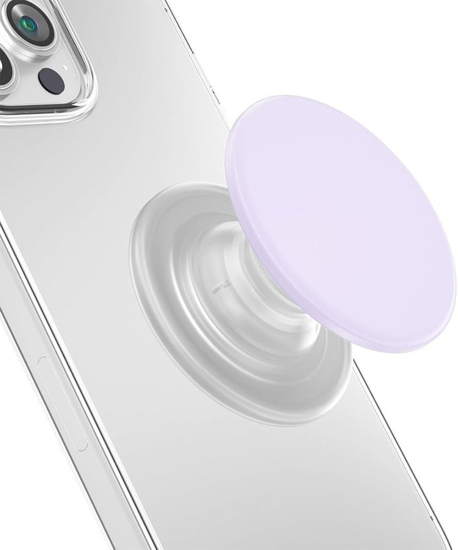 Expandable and Collapsible Phone Grip Stand Holder, Compatible with Kindle, Smartphone Tablet Cell Phone Accessory, Transparent Purple