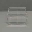 Clear Acrylic Cotton Swab Ball Holder Qtip Organizer with Lid 2-Grid Canister for Make Up Pads, Floss Picks, Vanity Storage,Bath Salts, Cosmetics, Home Bathroom Decor (DP004) (Double Grid : 5.9" x 4.53" x 3.94")