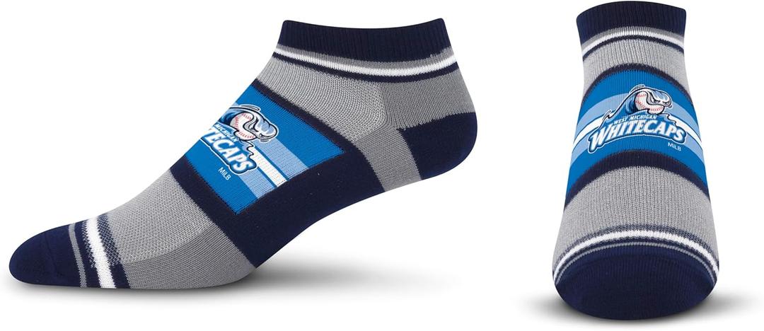 For Bare Feet Milb Streak No Show Sock (Medium, Team)