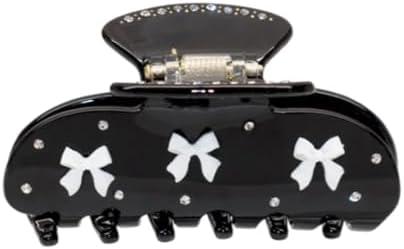 The RPZL Premium Acetate Big Hair Accessory | Oversized Claw Clip for Thick and Thin Hair | Stylish Hair Jaw Clip for Women and Girls (Black Bows) The RPZL Premium Acetate Big Hair Accessory | Oversized Claw Clip for Thick and Thin Hair | Stylish Hair Jaw Clip for Women and Girls (Black Bows)