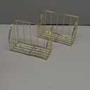 SHIQIKEJIPTY 2 PCS Index Card Display Stand 3x5 Inch Business Card Stand Gold Metal Index Card Holder Greeting Cards Holders Capacity 200 Sheets Business Cards Organizer Desk Table Home Office (Gold)