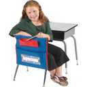 Really Good Stuff Deluxe Chair Pockets with Pencil Case, 6-Pack, Blue