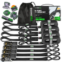 Rhino USA 1" x 15' Ratchet Tie-Down Set (4-Pack)