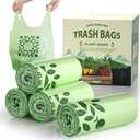 AYOTEE Small Compostable Trash Bags 3 Gallon Trash Bag with Handle, 11.36 Liter/100 Count Small Compost Bags 3 Gallon, Mini Biodegradable Compost Bags for Countertop Bin, Compostable Food Scrap Bag